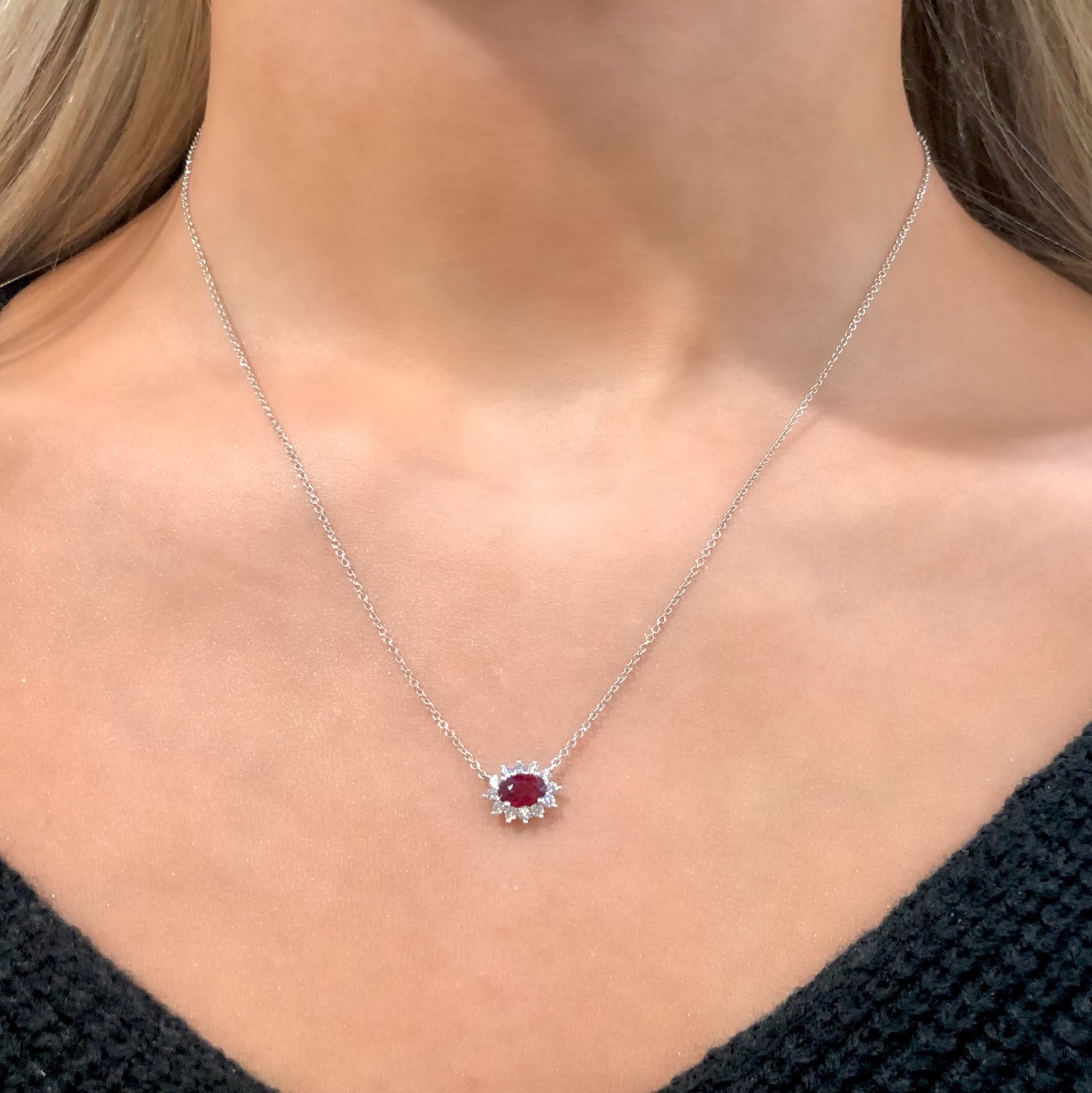 Ruby and Diamond Valencia Necklace - Talisman Collection Fine Jewelers