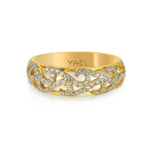 Diamond Vine Stacking Band by Yael