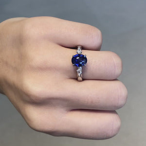 Sapphire and Diamond Demi Ring