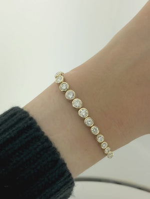 Diamond Bolo Bracelet in 14k Yellow and White Gold, 3.02 Total Carat Weight