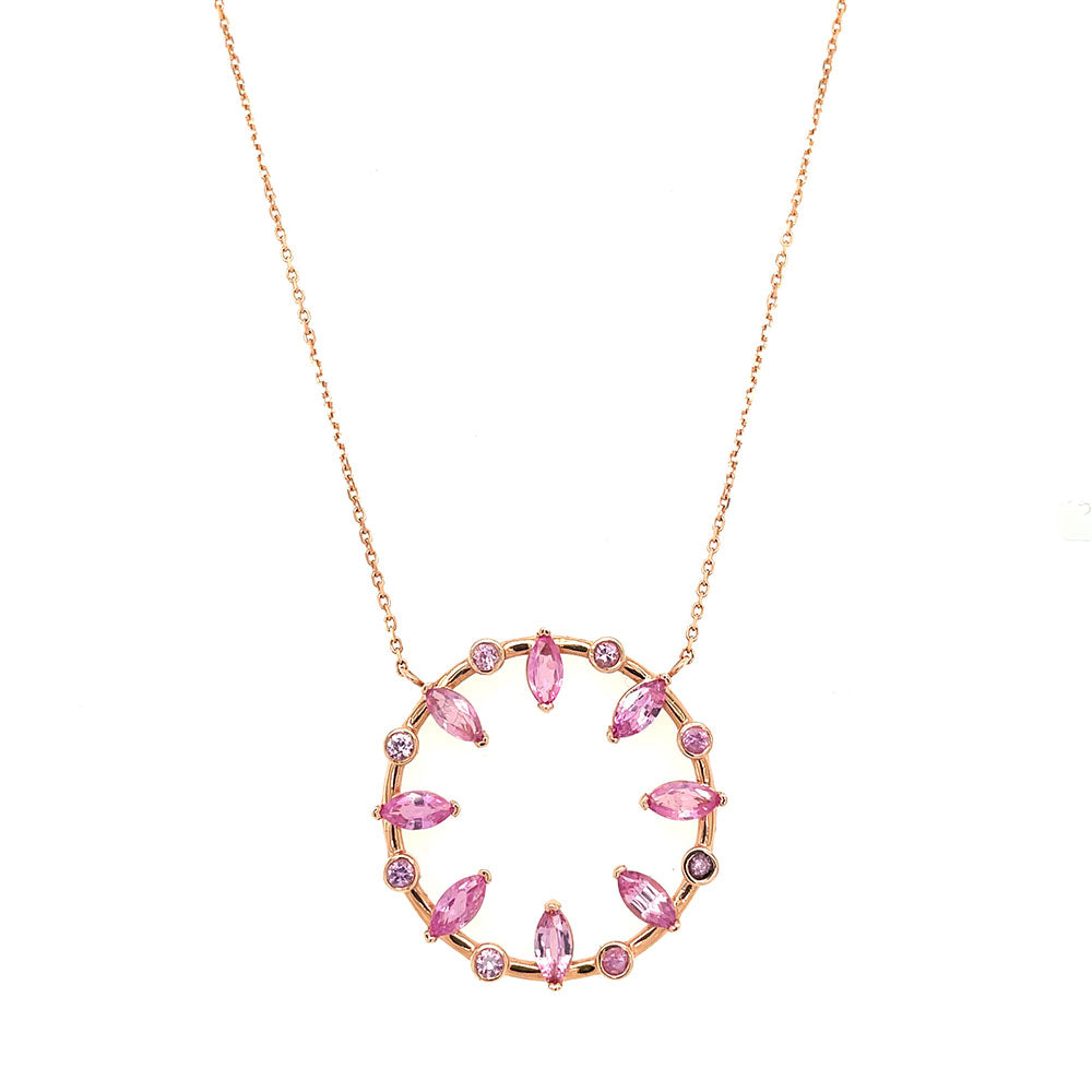 Pink Sapphire Meridian Necklace by Gemma Couture