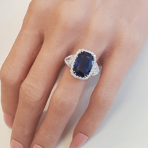 Sapphire and Diamond Aria Ring