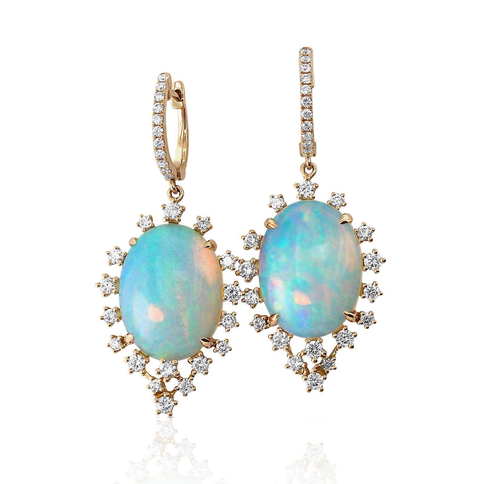 Opal and Diamond Firecracker Drop Earrings by Yael