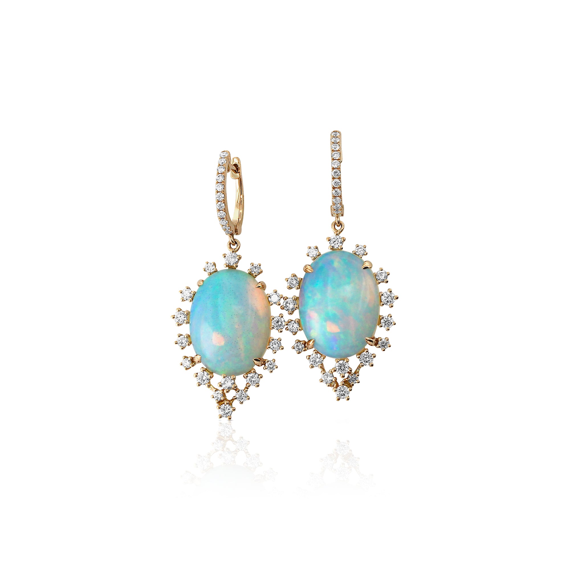 Opal and Diamond Firecracker Drop Earrings by Yael