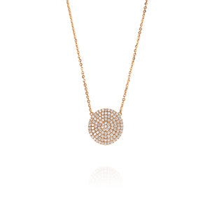 Diamond Pavé Disc Necklace by Yael