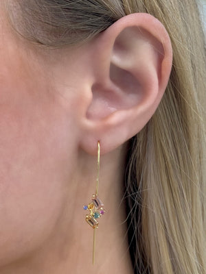 Topaz and Sapphire Threader Earrings by Meredith Young