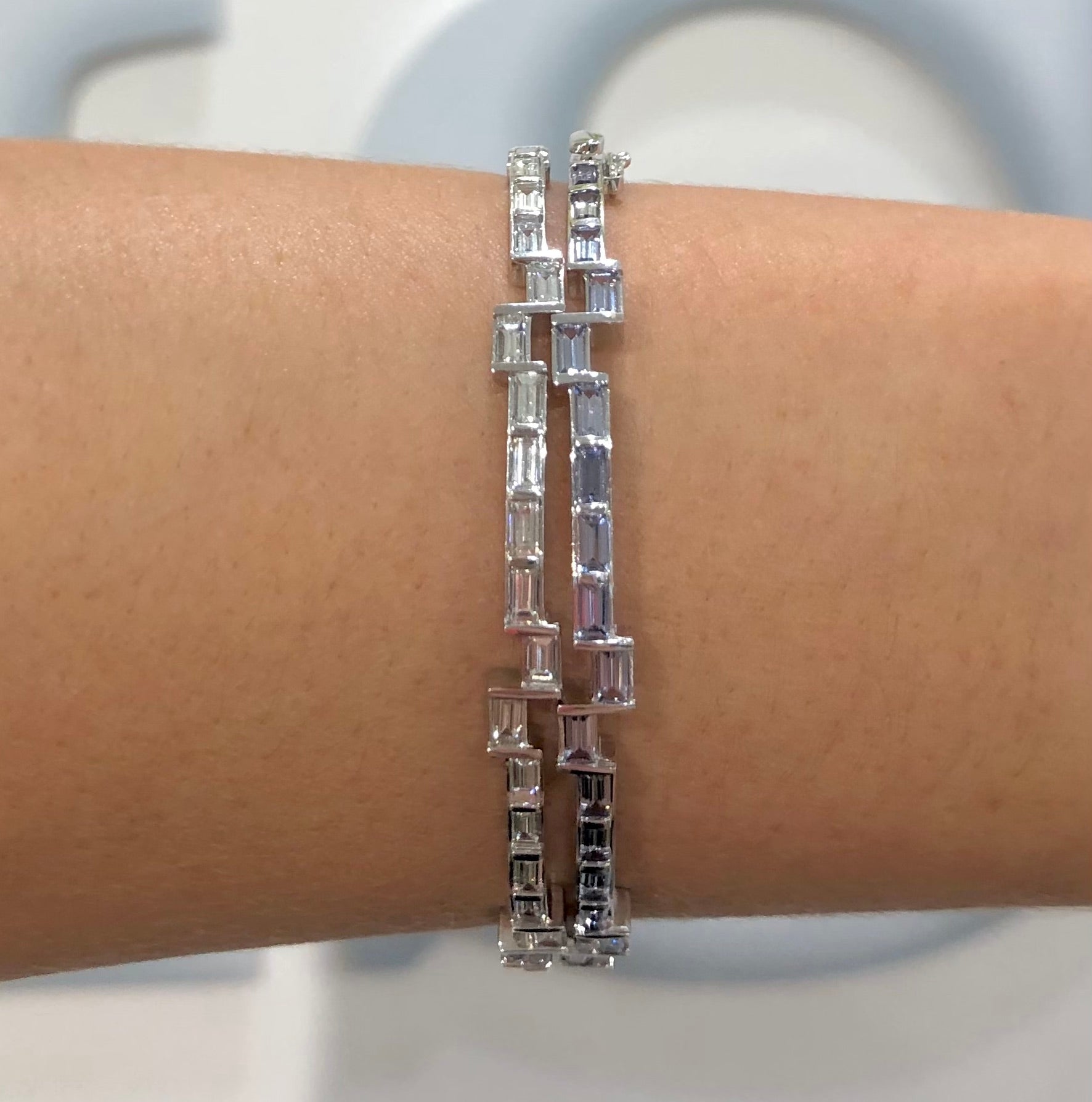 Diamond Chasm Baguette Hinged Bracelet by Meredith Young