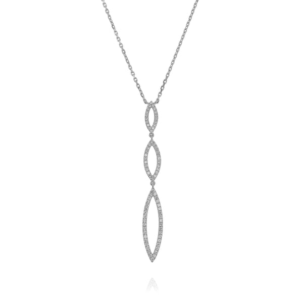 Marquise Shape Drop Diamond Necklace by Yael