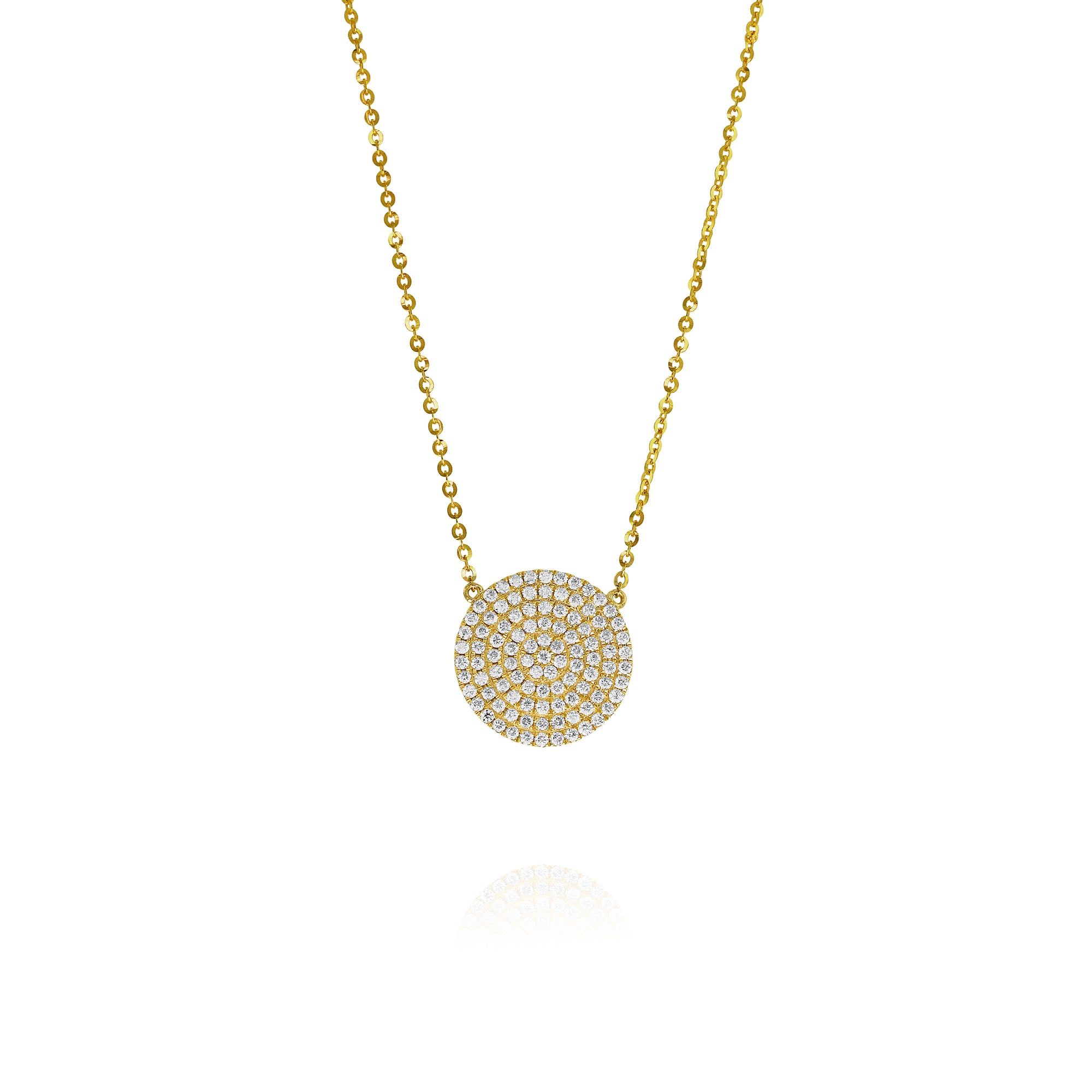 Diamond Pavé Disc Necklace by Yael