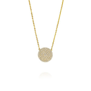 Diamond Pavé Disc Necklace by Yael