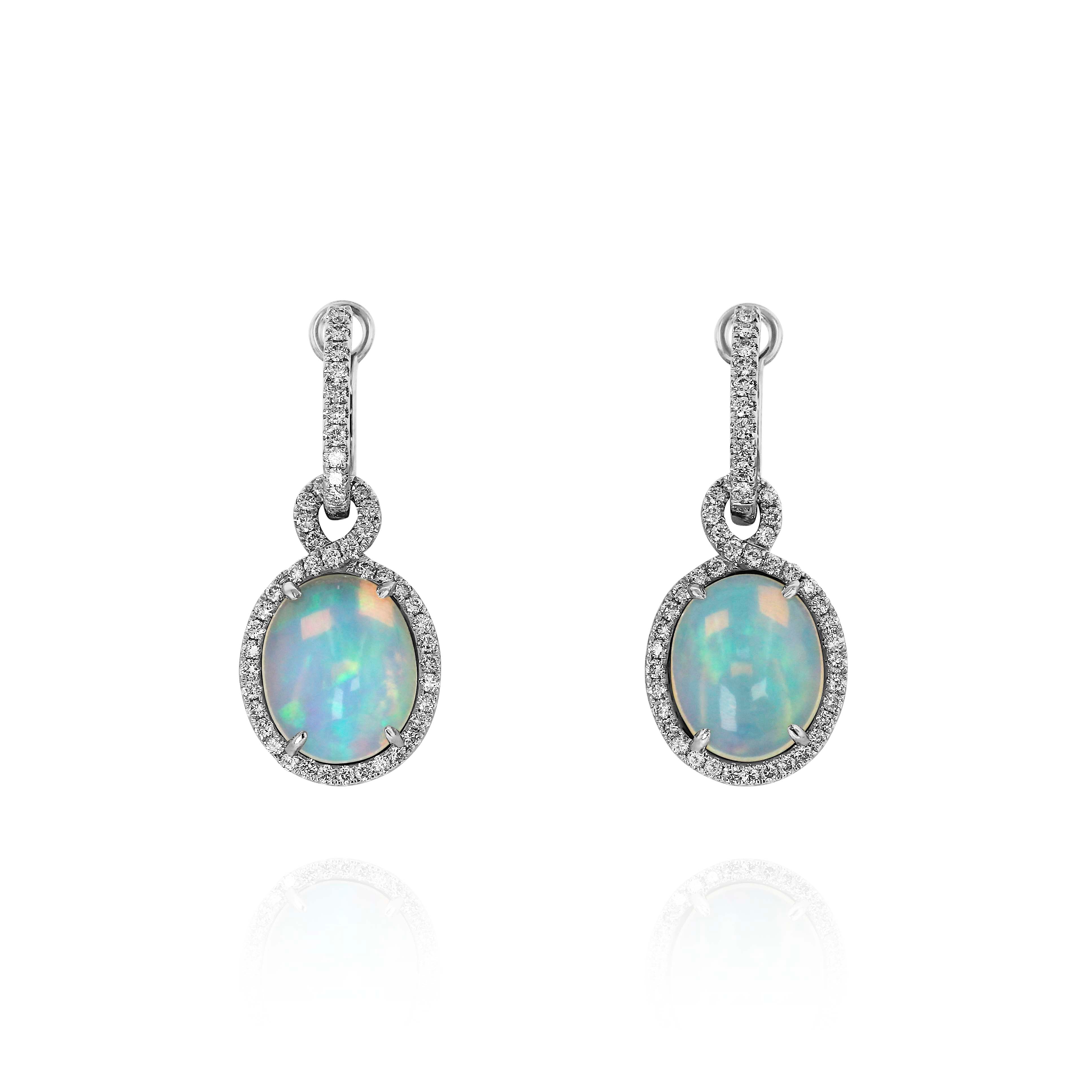 Opal and Diamond Drop Earrings by Yael