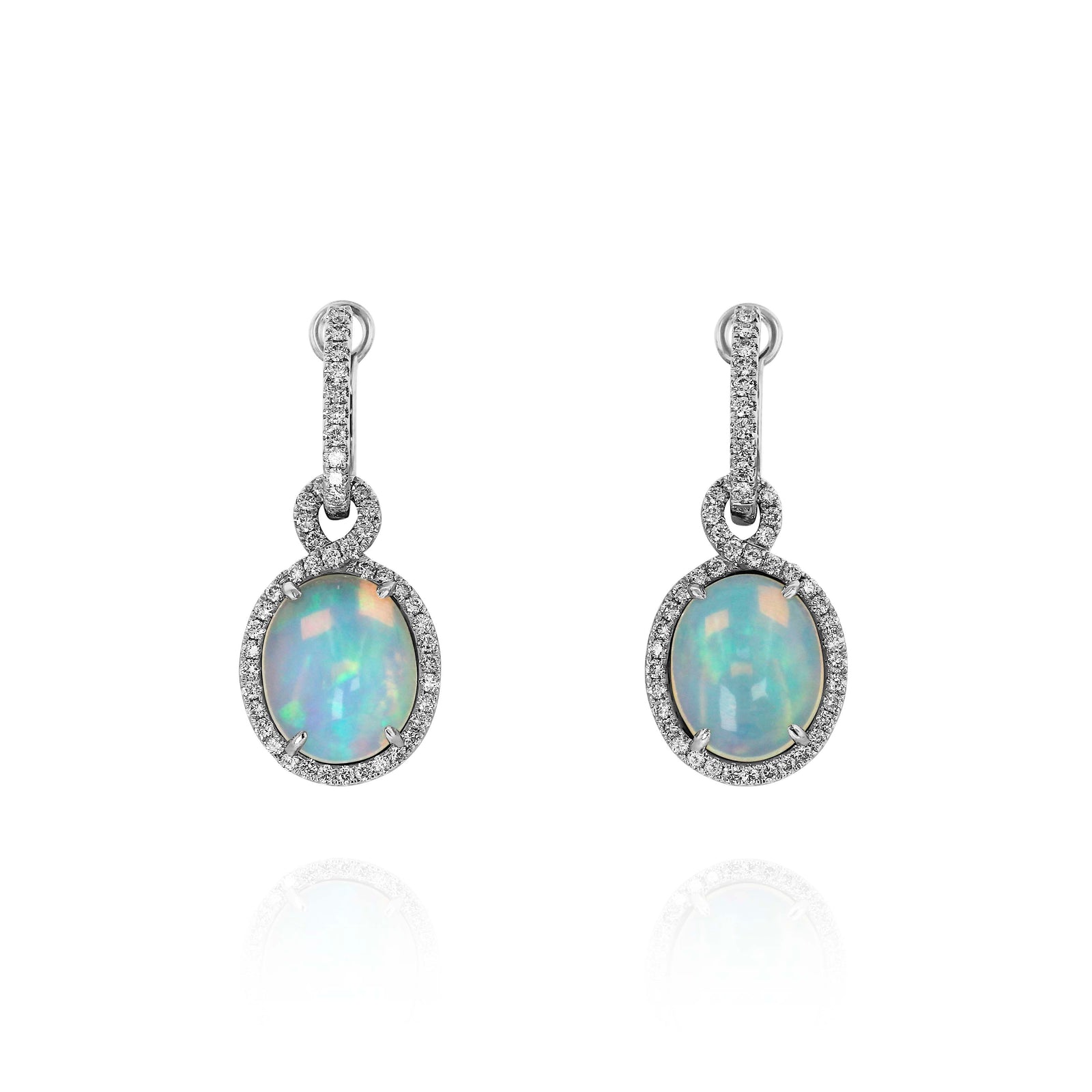 Opal and Diamond Drop Earrings by Yael