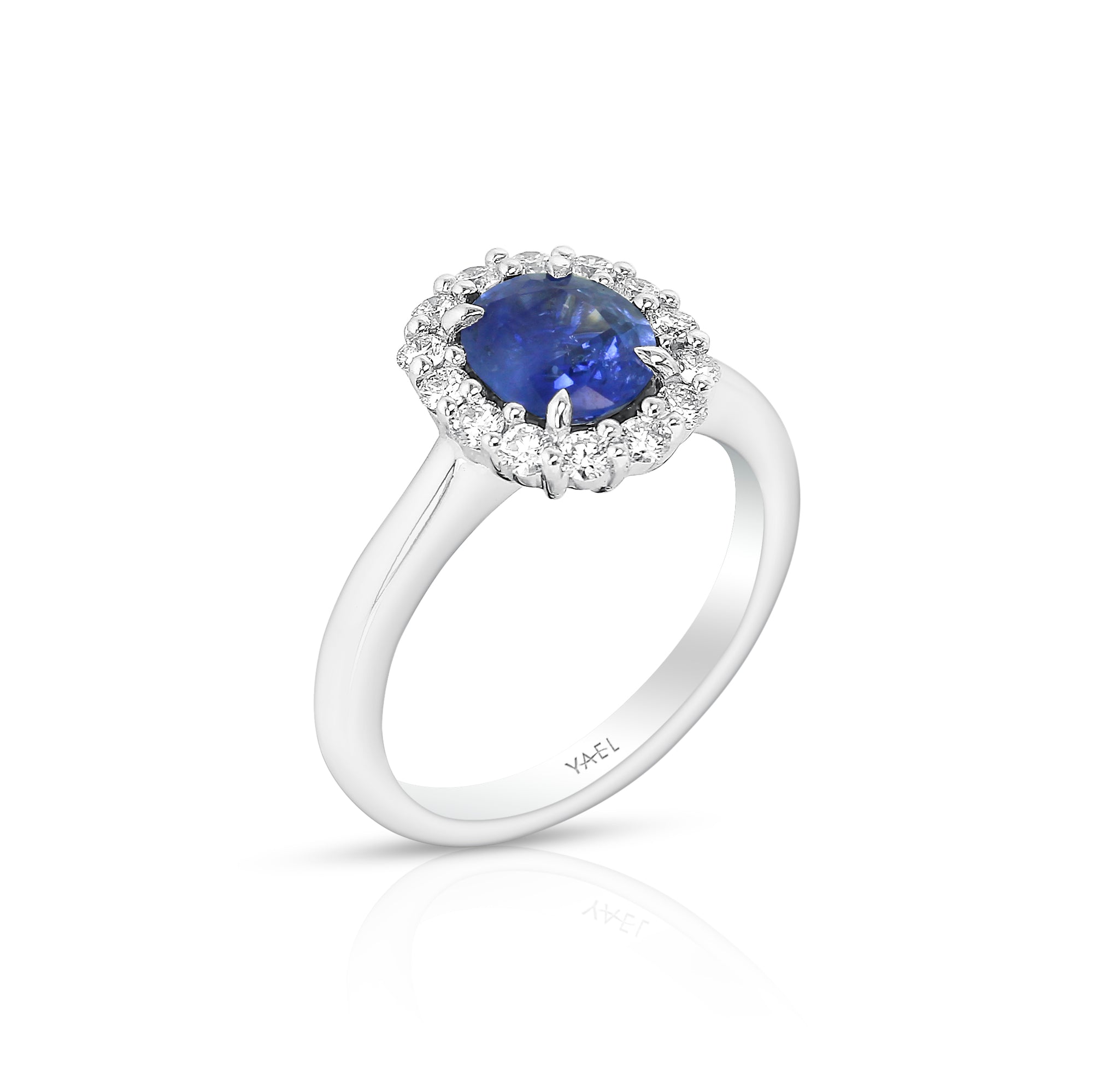 Oval Blue Sapphire and Diamond Ring by Yael - Talisman Collection Fine Jewelers