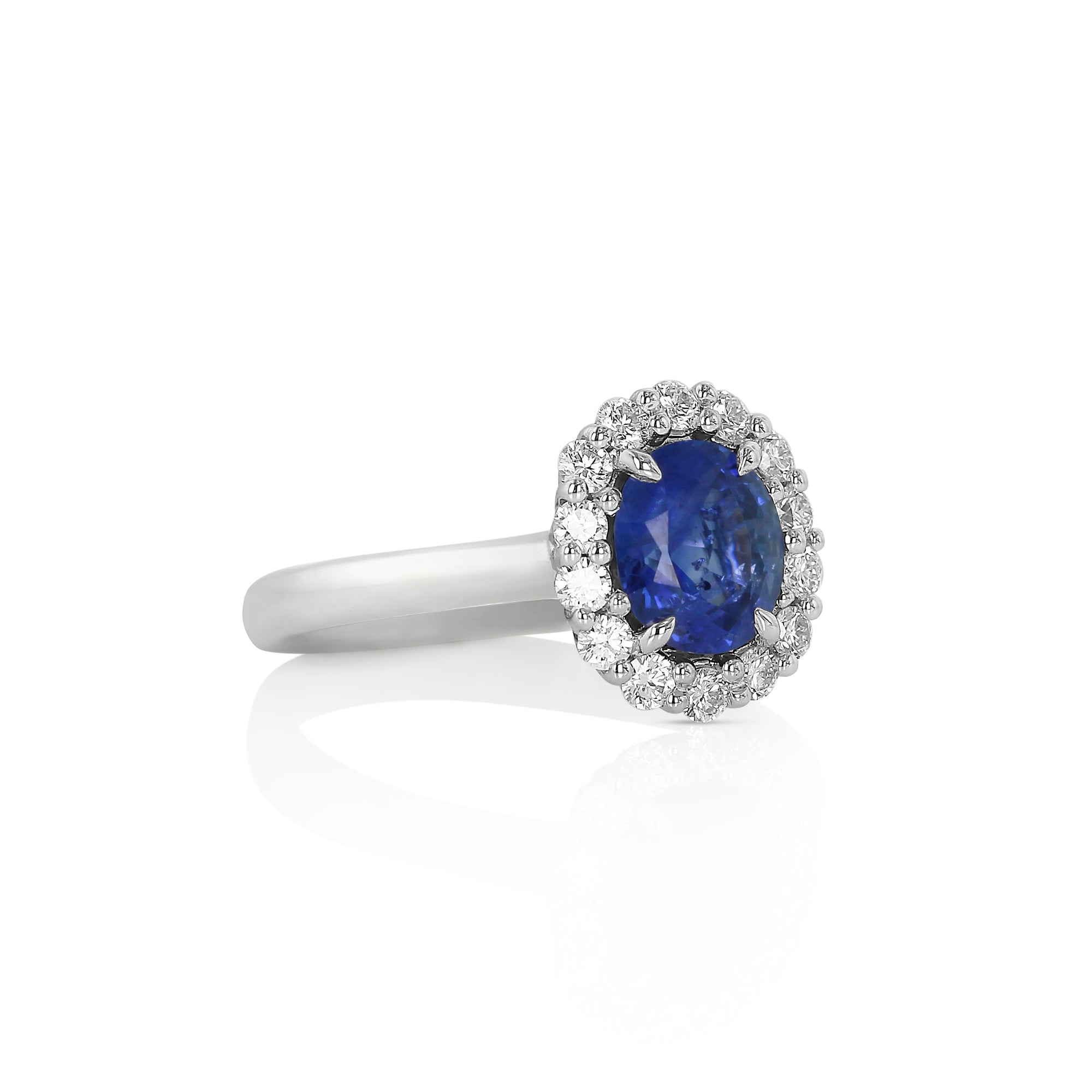 Oval Blue Sapphire and Diamond Ring by Yael - Talisman Collection Fine Jewelers