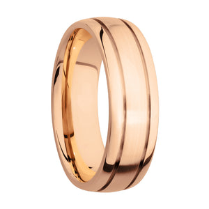 14k Gold Double Groove Men's Band - Talisman Collection Fine Jewelers