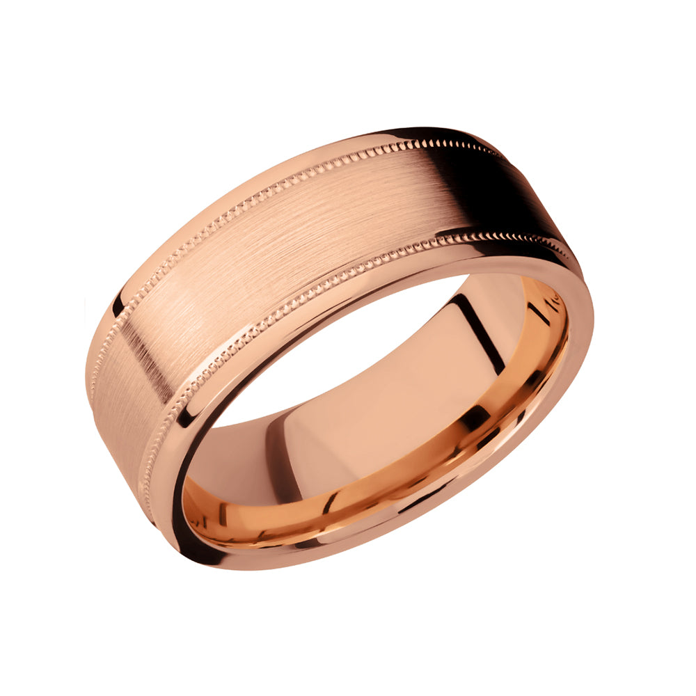 14k Gold Double Milgrain Detail Men's Band - Talisman Collection Fine Jewelers