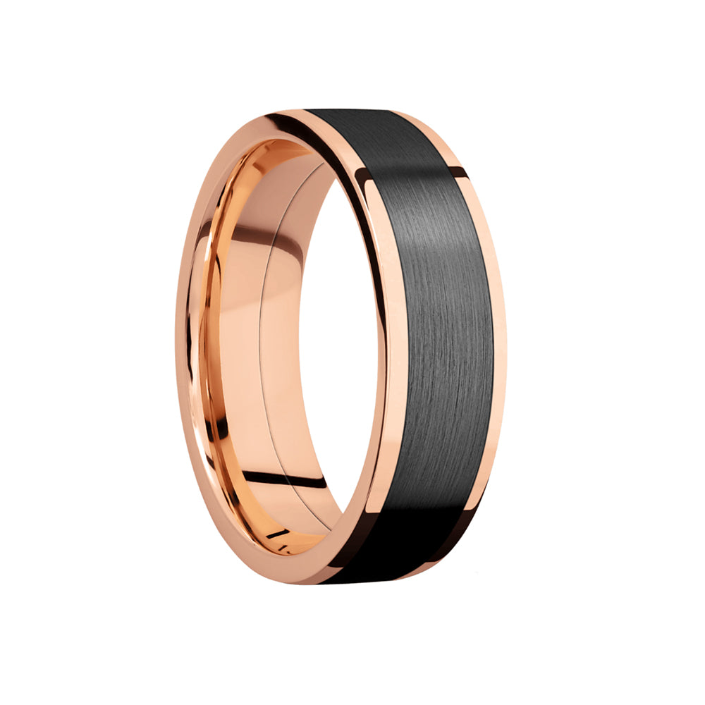 Black Zirconium Inlay Men's Band - Talisman Collection Fine Jewelers