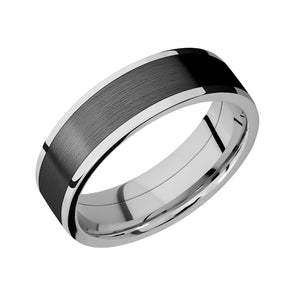 Black Zirconium Inlay Men's Band - Talisman Collection Fine Jewelers