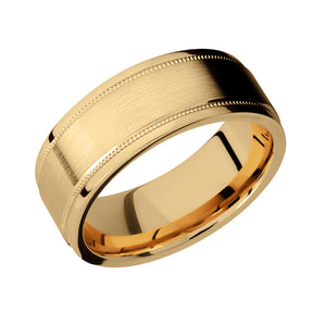 14k Gold Double Milgrain Detail Men's Band - Talisman Collection Fine Jewelers