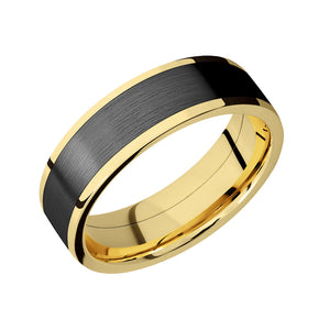 Black Zirconium Inlay Men's Band - Talisman Collection Fine Jewelers