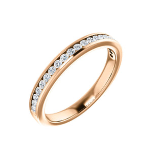 Channel Set, Round Diamond Anniversary Stack Band in White, Yellow or Rose Gold - Talisman Collection Fine Jewelers