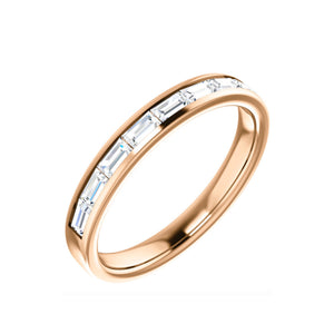 Channel Set Diamond Baguette Stack Band in White, Yellow or Rose Gold - Talisman Collection Fine Jewelers