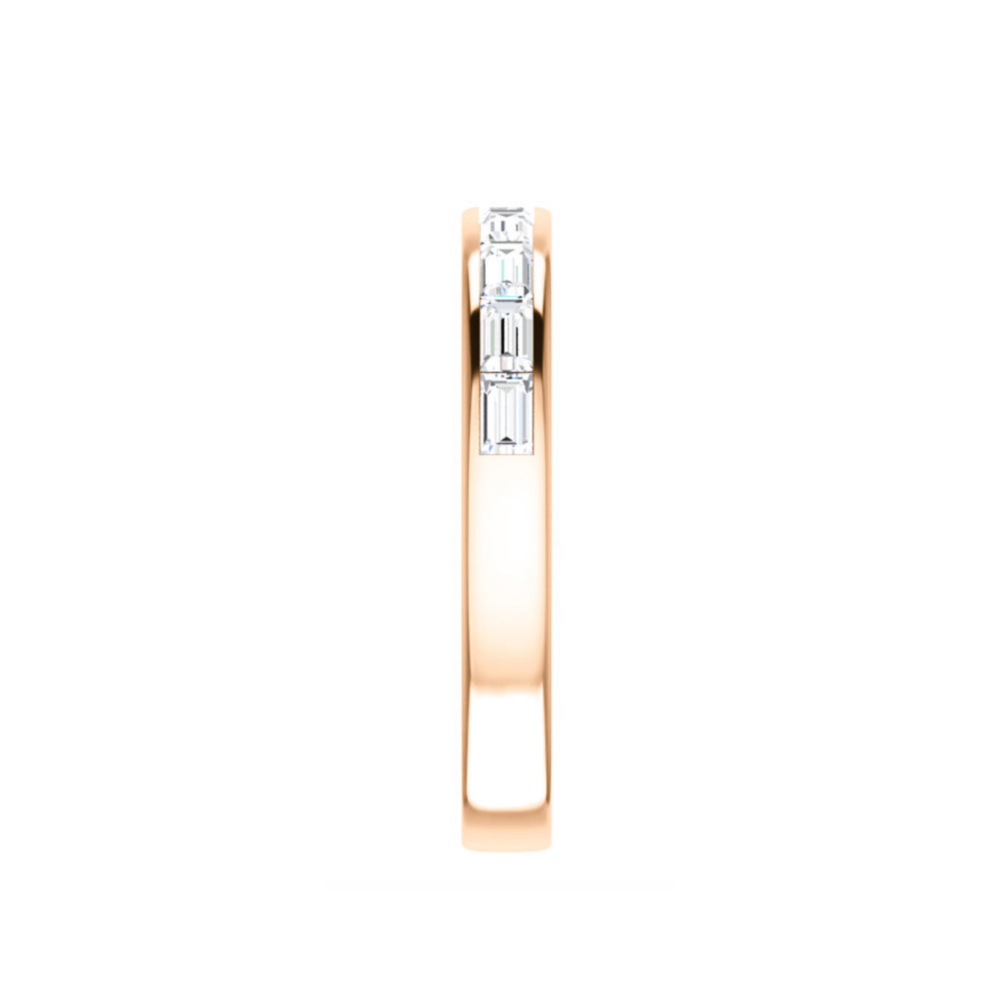 Channel Set Diamond Baguette Stack Band in White, Yellow or Rose Gold - Talisman Collection Fine Jewelers