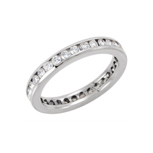 Diamond Channel Eternity Band in White or Yellow Gold, 1.00 Carat Total Weight - Talisman Collection Fine Jewelers