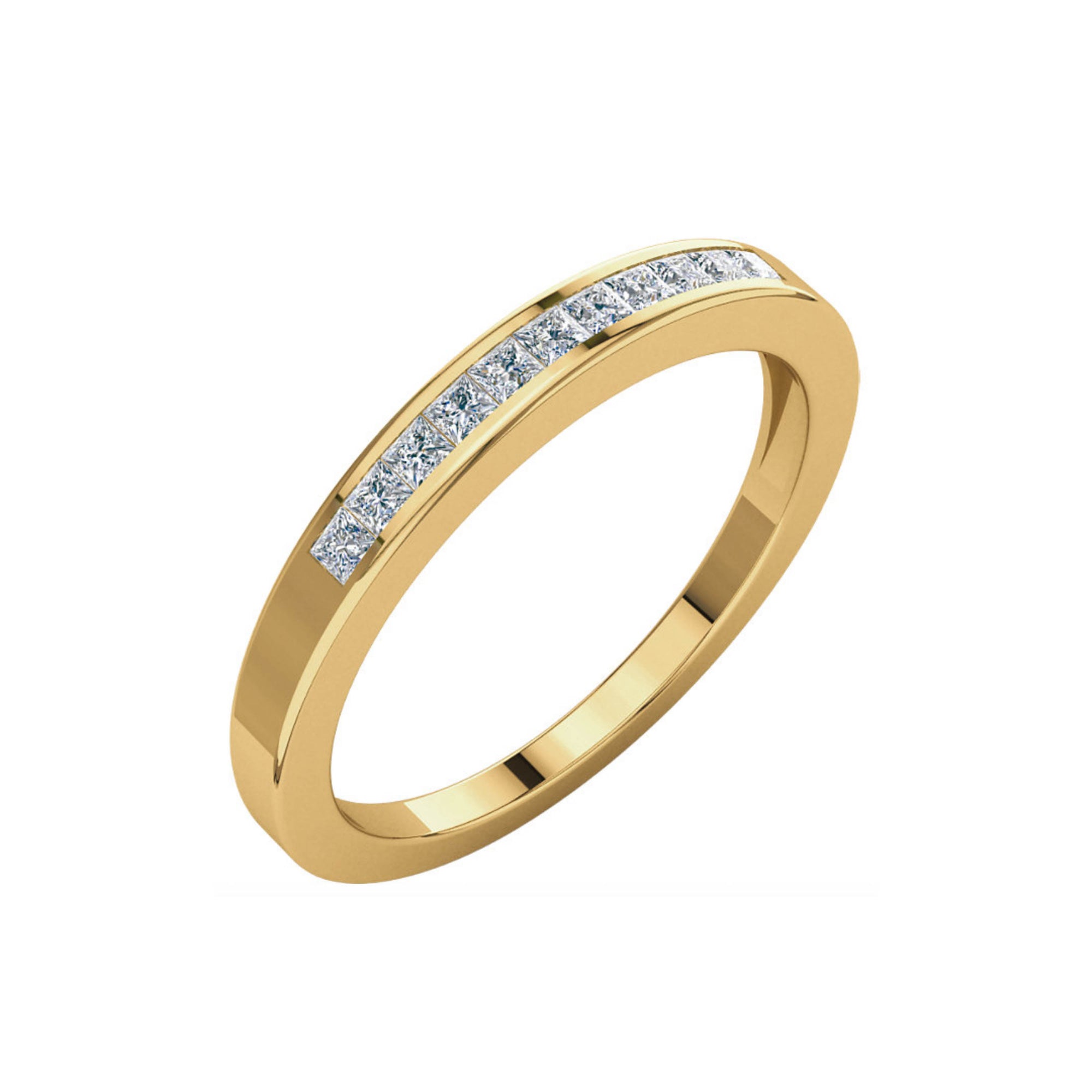 Channel Set, Princess-Cut Diamond Anniversary Stack Band in White, Yellow or Rose Gold - Talisman Collection Fine Jewelers