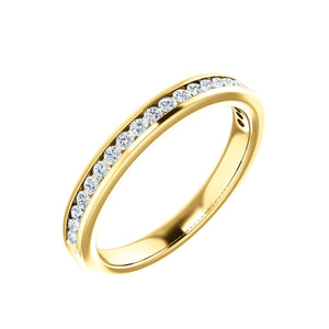 Channel Set, Round Diamond Anniversary Stack Band in White, Yellow or Rose Gold - Talisman Collection Fine Jewelers