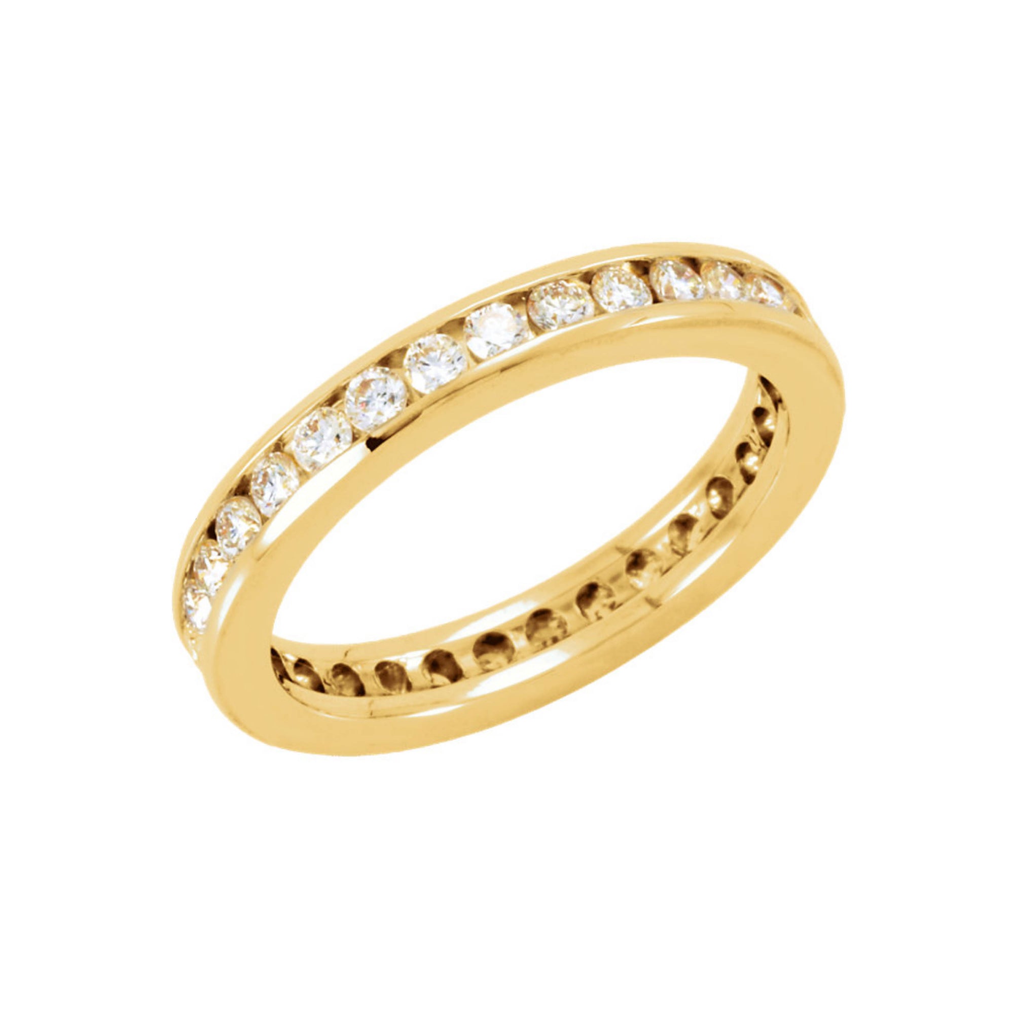 Diamond Channel Eternity Band in White or Yellow Gold, 1.00 Carat Total Weight - Talisman Collection Fine Jewelers