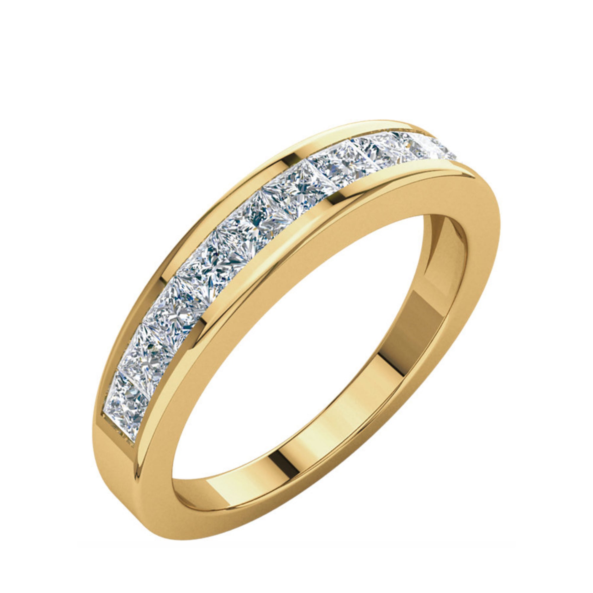 Channel Set, Princess-Cut Diamond Anniversary Stack Band in White, Yellow or Rose Gold - Talisman Collection Fine Jewelers