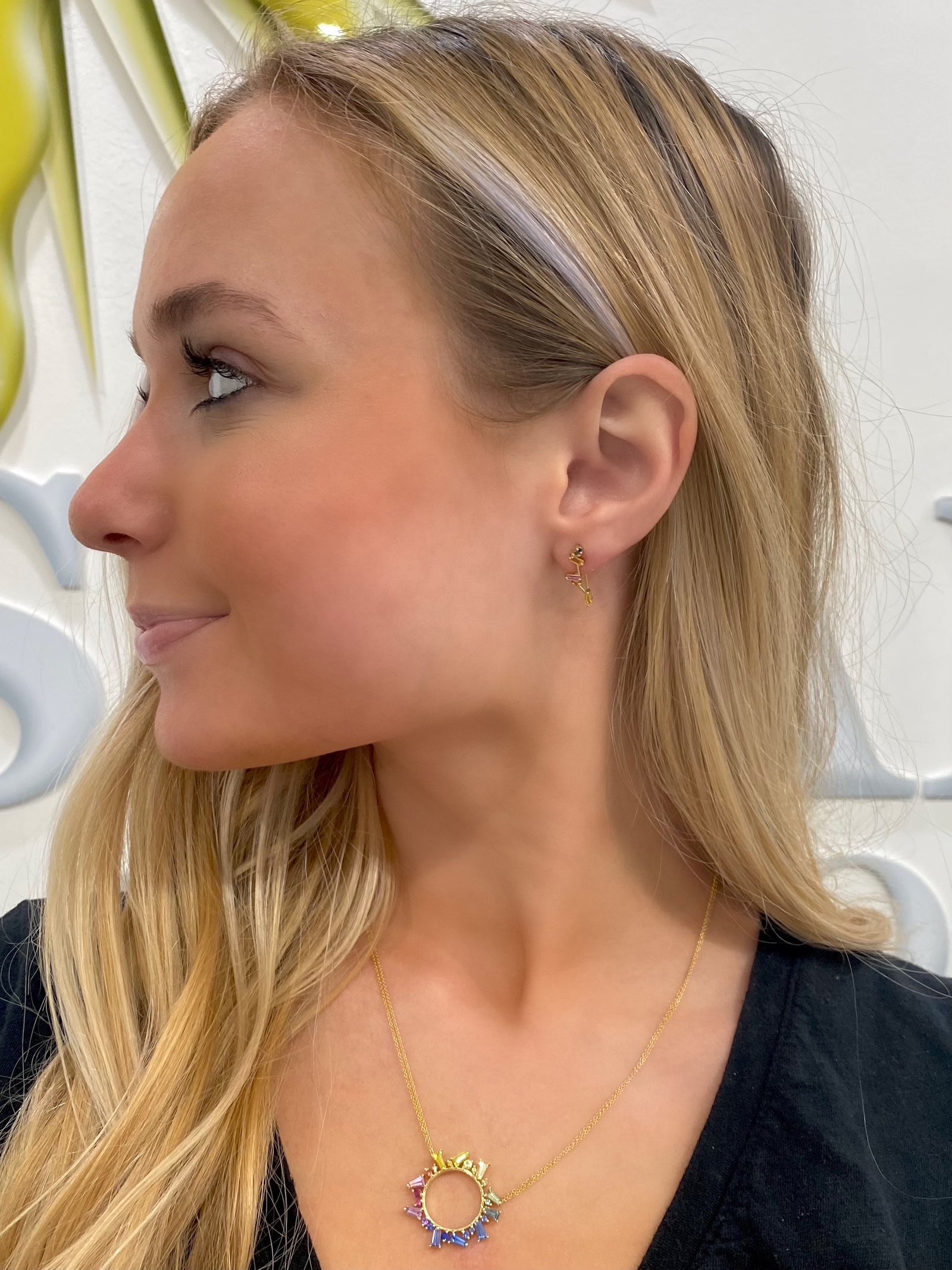 Fancy Colored Sapphire Climber Earrings by Meredith Young