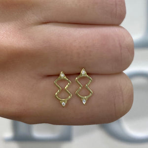 Diamond Figure Eight Stud Earrings by Meredith Young