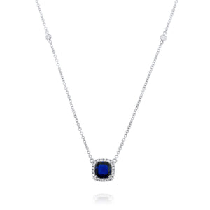 Blue Sapphire and Diamond Necklace by Yael