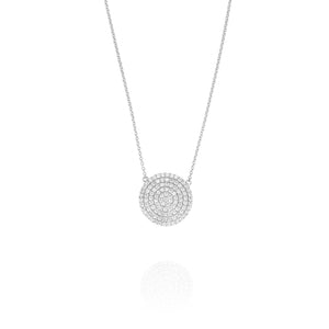 Diamond Pavé Disc Necklace by Yael