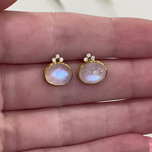 Rainbow Moonstone Sprinkle Earrings by Laurie Kaiser