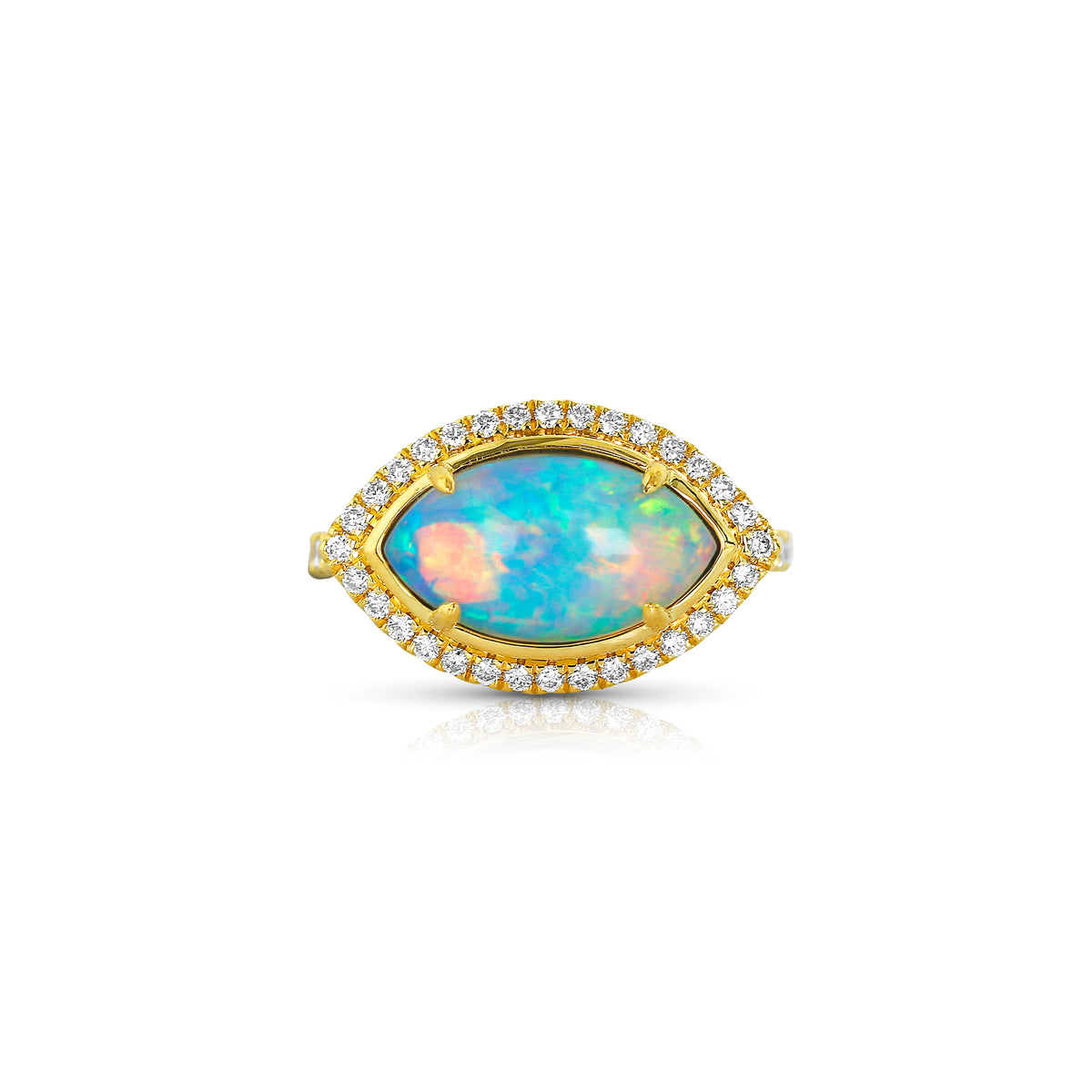 Marquise Opal and Diamond Ring by Yael