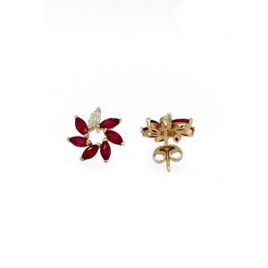 Ruby Marquise Swirl Stud Earrings by Gemma Couture