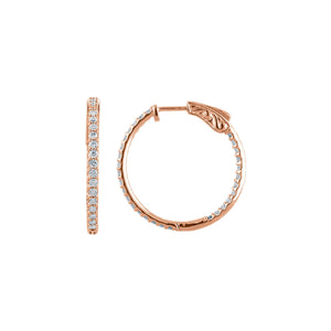 Diamond Earring Hoops, 3.00 Carat Total Weight in 14k White, Yellow or Rose Gold - Talisman Collection Fine Jewelers