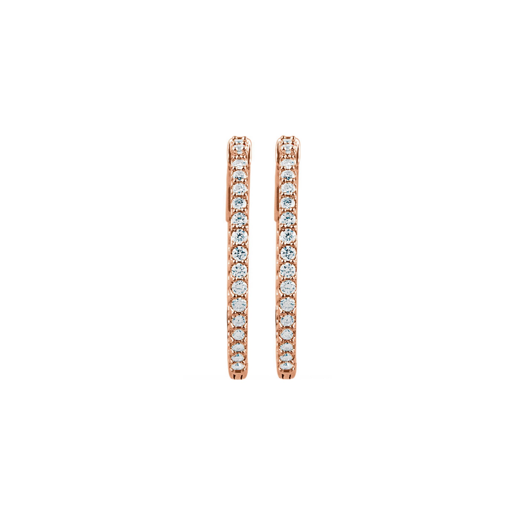 Diamond Earring Hoops, 2.00 Carat Total Weight in 14k White, Yellow or Rose Gold - Talisman Collection Fine Jewelers