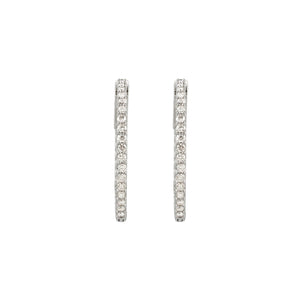 Diamond Earring Hoops, 3.00 Carat Total Weight in 14k White, Yellow or Rose Gold - Talisman Collection Fine Jewelers