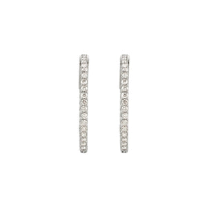 Diamond Earring Hoops, 5.00 Carat Total Weight in 14k White, Yellow or Rose Gold - Talisman Collection Fine Jewelers