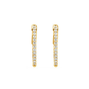 Diamond Earring Hoops, 1.00 Carat Total Weight in 14k White, Yellow or Rose Gold - Talisman Collection Fine Jewelers