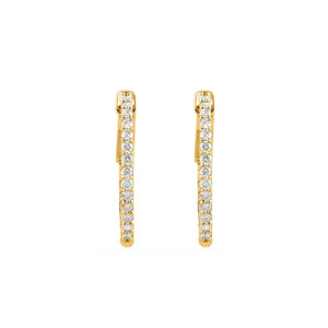 Diamond Earring Hoops, 5.00 Carat Total Weight in 14k White, Yellow or Rose Gold - Talisman Collection Fine Jewelers