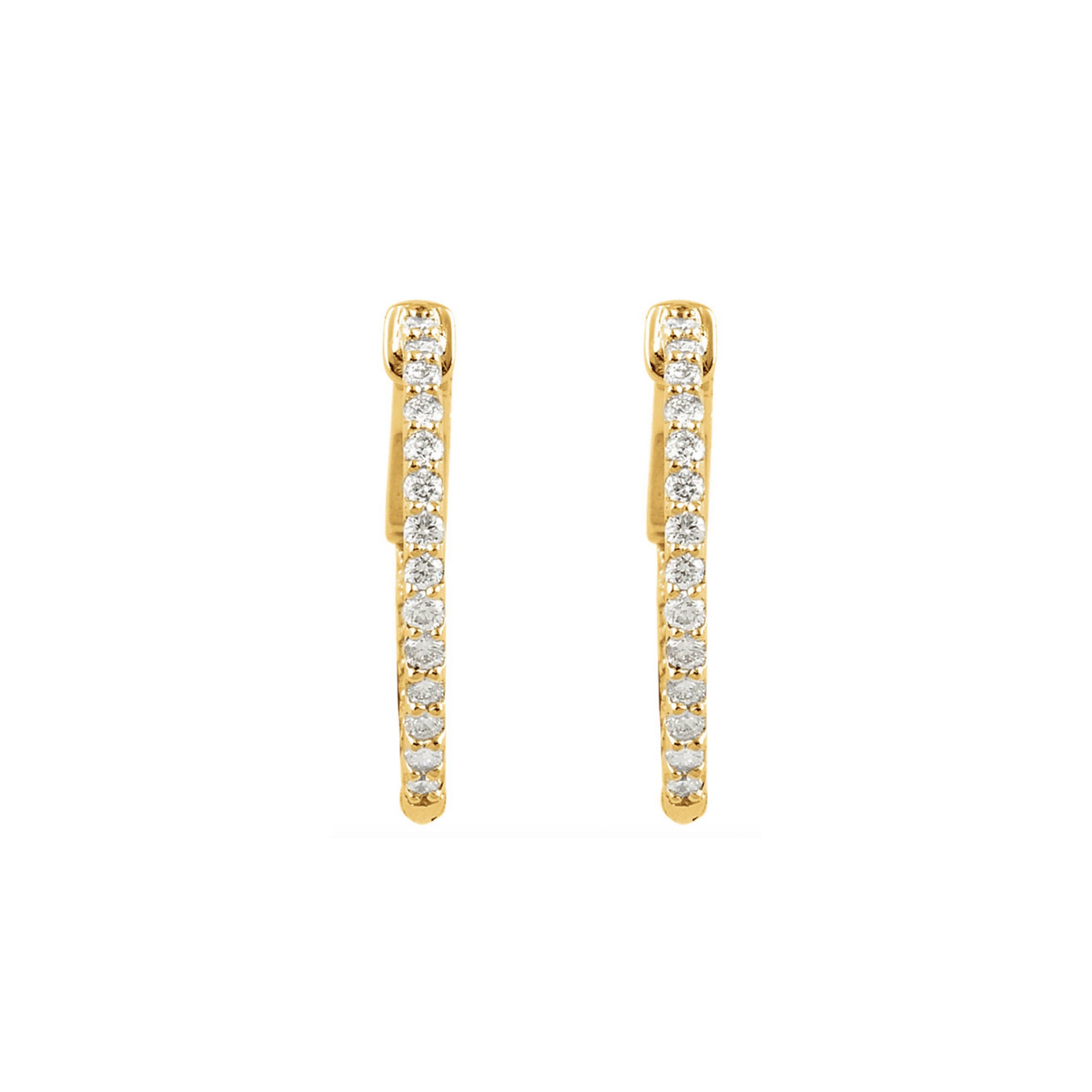 Diamond Earring Hoops, 3.00 Carat Total Weight in 14k White, Yellow or Rose Gold - Talisman Collection Fine Jewelers