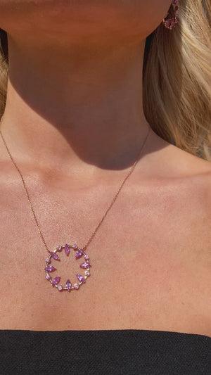 Pink Sapphire Meridian Necklace by Gemma Couture