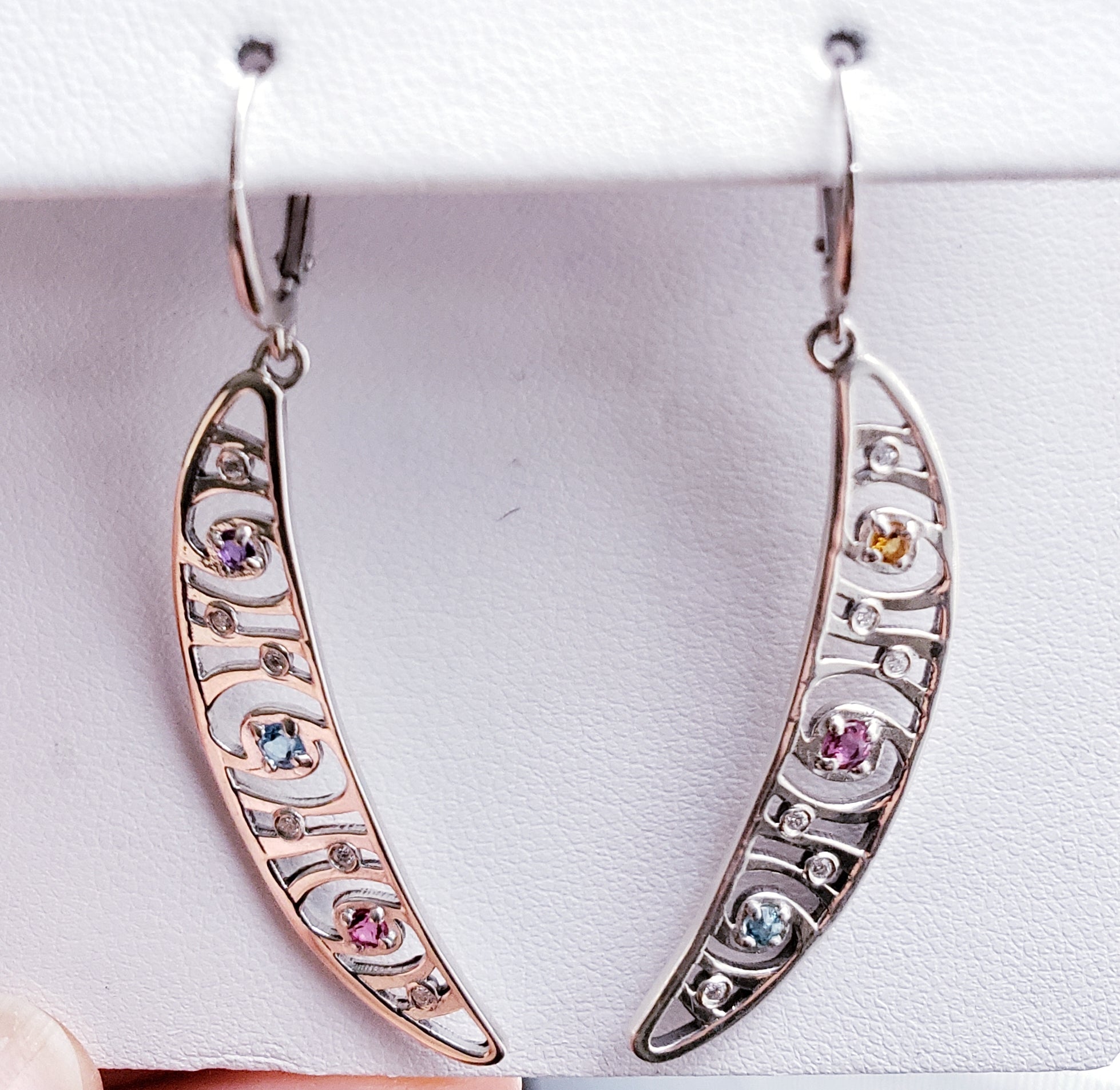 Multi-Gemstone Shooting Stars Drop Earrings by Martha Seely - Talisman Collection Fine Jewelers