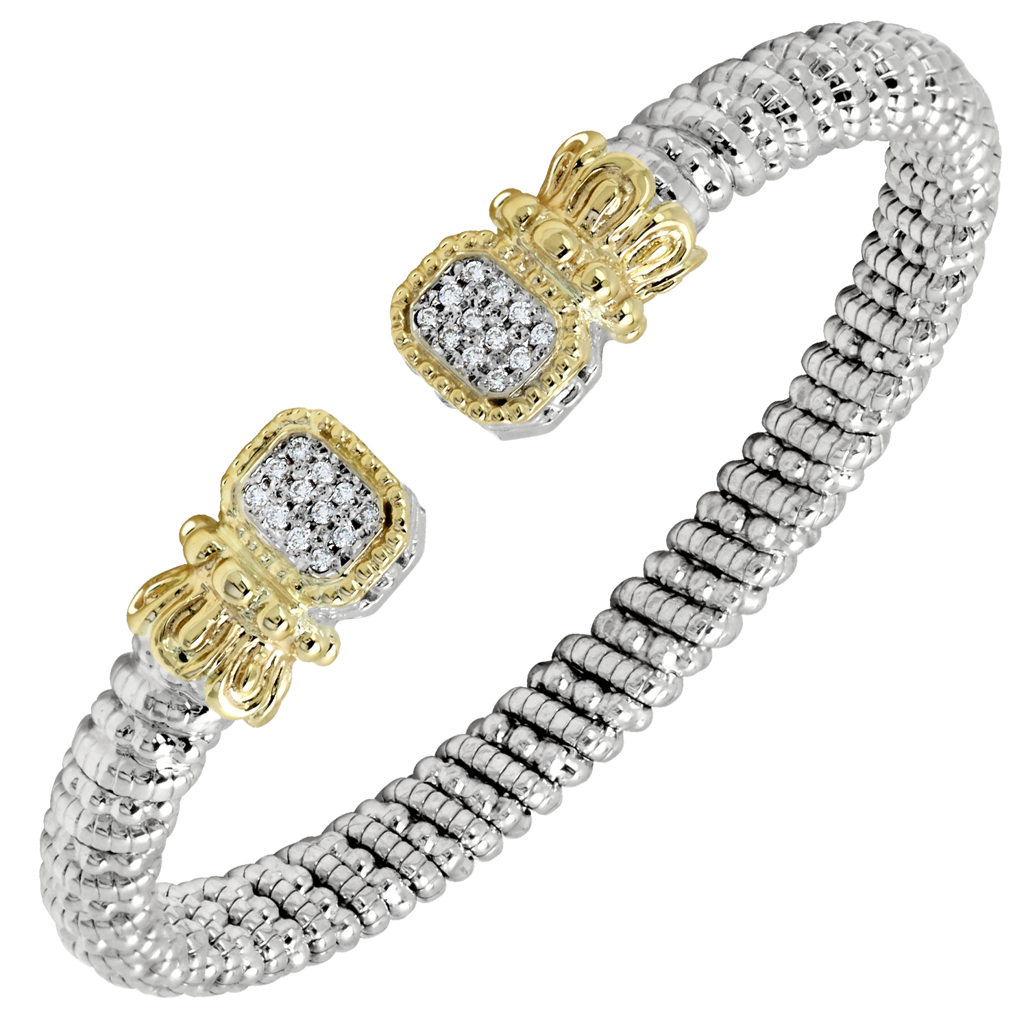 Multi-Pave Diamond Open Cuff by Vahan - Talisman Collection Fine Jewelers