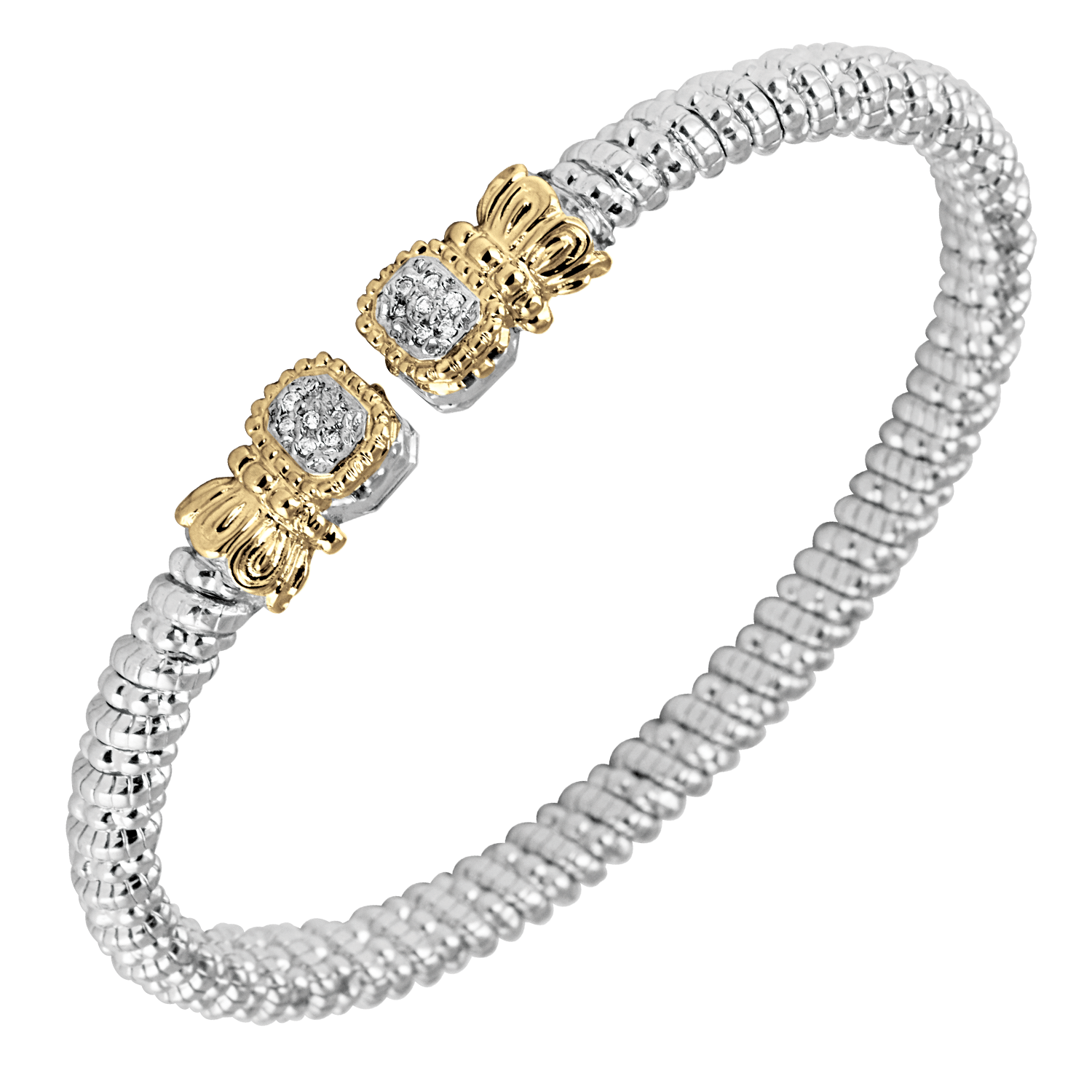 Multi-Pave Diamond Petite Open Cuff by Vahan - Talisman Collection Fine Jewelers